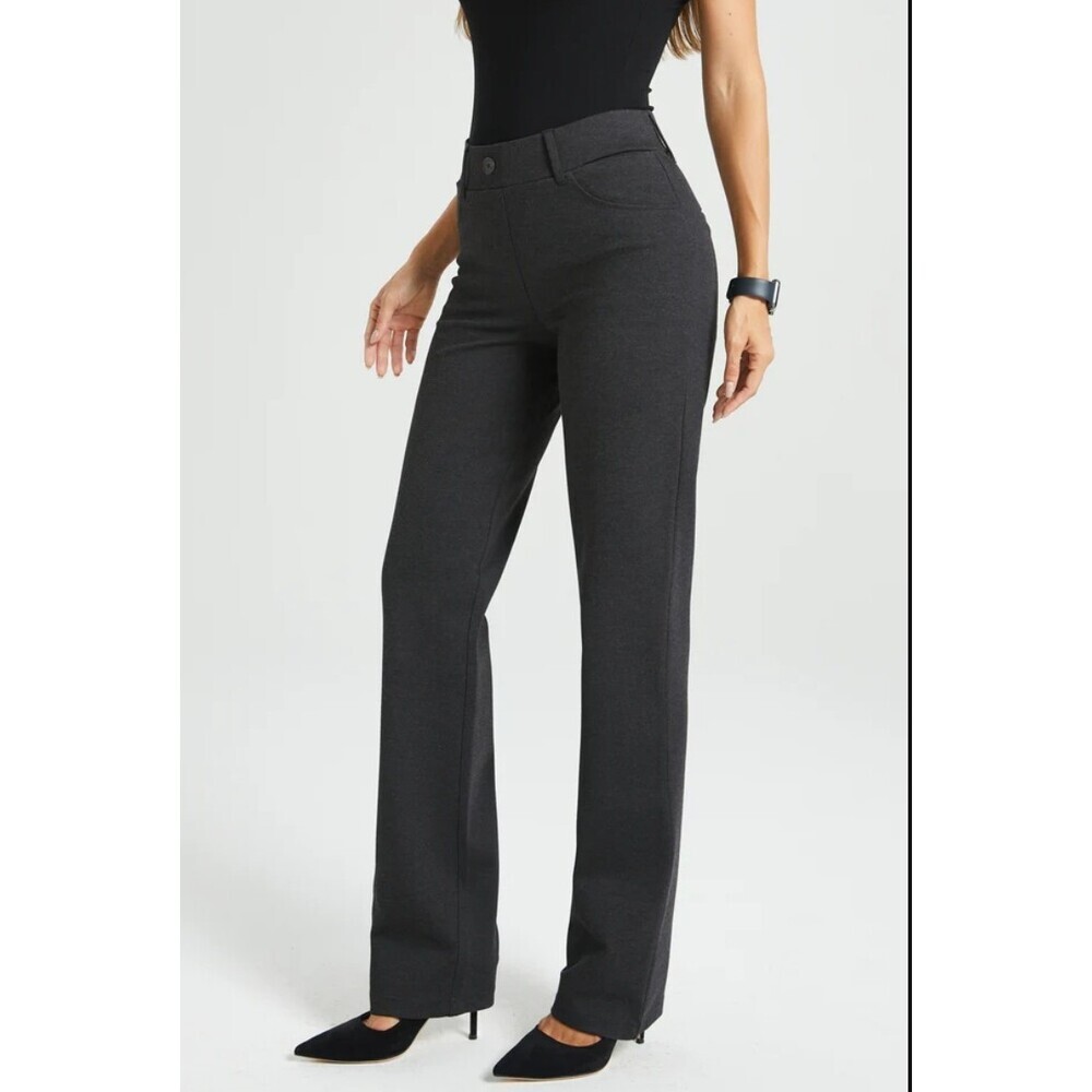 New Betabrand Charcoal Straight Leg 7 Pocket DPYP Dress Pant Yoga Pants XSmall